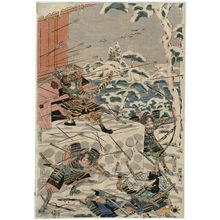 Utagawa Kuniyoshi: Yokawa Kakuhan and hIs Monks Fighting Satô Tadanobu and His Men in the Snows of Mount Yoshino - Museum of Fine Arts