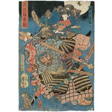 Utagawa Kuniyoshi: Minamoto Ushiwakamaru and Musashibô Benkei, from the series Mirror of Military Excellence and Fierce Courage (Buei môyû kagami) - Museum of Fine Arts