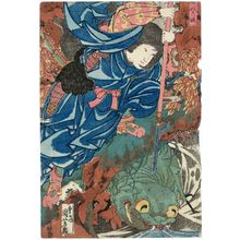 Utagawa Kuniyoshi, 歌川国芳 (Utagawa Kuniyoshi)创作的日本版画《Kamigashi-hime》