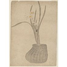 歌川豊広: Flower Arrangement of Narcissus in Basket - ボストン美術館