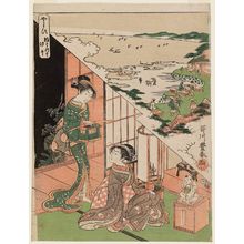 Utagawa Toyoharu: The Third Month: The Doll Festival, Gathering Shellfish at Low Tide (Yayoi, Hinamatsuri, shiohi), from an untitled series of Day and Night Scenes of the Twelve Months - Museum of Fine Arts