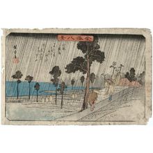 Utagawa Hiroshige: Night Rain at Koizumi (Koizumi yau), from the series Eight Views of Kanazawa (Kanazawa hakkei) - Museum of Fine Arts