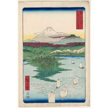 Utagawa Hiroshige: Yokohama at Noge in Musashi Province (Musashi Noge Yokohama), from the series Thirty-six Views of Mount Fuji (Fuji sanjûrokkei) - Museum of Fine Arts