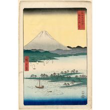 歌川広重: Pine Beach at Miho in Suruga Province (Suruga Miho no matsubara), from the series Thirty-six Views of Mount Fuji (Fuji sanjûrokkei) - ボストン美術館