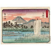 歌川広重: The Sagami River (Sagamigawa), from the series Thirty-six Views of Mount Fuji (Fuji sanjûrokkei) - ボストン美術館