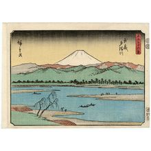 歌川広重: The Jewel River in Musashi Province (Musashi Tamagawa), from the series Thirty-six Views of Mount Fuji (Fuji sanjûrokkei) - ボストン美術館