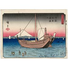 Utagawa Hiroshige: The Sea at Kisarazu in Kazusa Province (Kazusa Kisarazu kaijô), from the series Thirty-six Views of Mount Fuji (Fuji sanjûrokkei) - Museum of Fine Arts