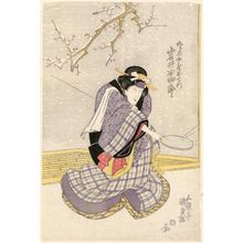 Utagawa Kunisada, 歌川国貞 (Utagawa Kunisada I (Toyokuni III))创作的日本版画《Actor Iwai Hanshirô as Goroya's Wife Otetsu》