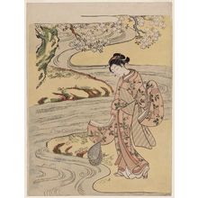 Suzuki Harunobu: Catching Fallen Blossoms with a Fish Net - Museum of Fine Arts