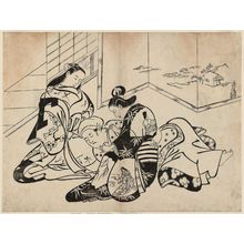Torii Kiyonobu I: Courtesans and Client - Museum of Fine Arts