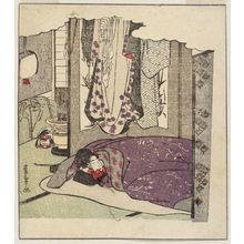 歌川豊広: The End of the Day, from an untitled series of a day in the life of a geisha - ボストン美術館
