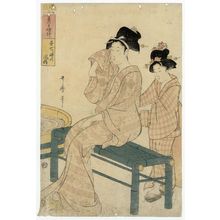 Kitagawa Utamaro: Elegance at Four in the Afternoon (Hiru nanatsu no toki no fûzei), from the series The Sundial of Summer in the Floating World (Ukiyo natsu no hidokei) - Museum of Fine Arts