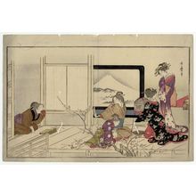 喜多川歌麿: Preparing Food for a Nightingale, from the album Men's Stamping Dance (Otoko tôka) - ボストン美術館