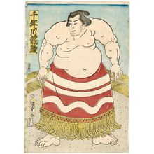 Estampe japonaise "Sumô Wrestler Chitosegawa Ryûzô" par Utagawa Kunisada II, 二代歌川国貞 (Utagawa Kunisada II (Toyokuni IV))