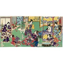 Estampe japonaise "Genji-e" par Utagawa Kunisada II, 二代歌川国貞 (Utagawa Kunisada II (Toyokuni IV))