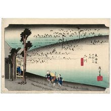 歌川広重: Futakawa: Monkey Plateau (Futakawa, Sarugababa), from the series Fifty-three Stations of the Tôkaidô (Tôkaidô gojûsan tsugi no uchi), also known as the First Tôkaidô or Great Tôkaidô - ボストン美術館