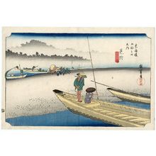 Utagawa Hiroshige: Mitsuke: Tenryû River View (Mitsuke, Tenryûgawa zu), from the series Fifty-three Stations of the Tôkaidô Road (Tôkaidô gojûsan tsugi no uchi), also known as the First Tôkaidô or Great Tôkaidô - Museum of Fine Arts