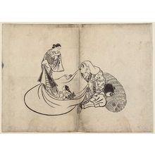 Okumura Masanobu: Daikoku Revealing the Contents of Hotei's Bag of Precious Things - Museum of Fine Arts