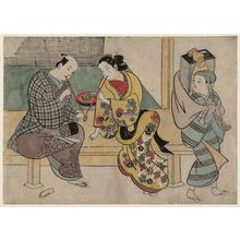 Okumura Masanobu: Oiran and Lover and a Book Peddler - Museum of Fine Arts