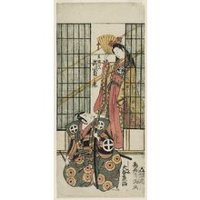 鳥居清満: Actors Segawa Kikunojô II as Iwahashi-hime and Ôtani Hiroji III as Yoshitani - ボストン美術館