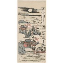 鈴木春信: Autumn Moon at Ishiyama Temple (Ishiyama shûgetsu), second state, from the series Eight Views of Ômi (Ômi hakkei no uchi) - ボストン美術館