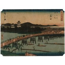 Utagawa Hiroshige: No. 34 - Yoshida: the Toyo River (Toyokawa), from the series The Tôkaidô Road - The Fifty-three Stations (Tôkaidô - Gojûsan tsugi no uchi) - Museum of Fine Arts