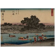 Utagawa Hiroshige: No. 3 - Kawasaki: the Rokugô Ferry (Rokugô no watashi), from the series The Tôkaidô Road - The Fifty-three Stations (Tôkaidô - Gojûsan tsugi no uchi) - Museum of Fine Arts