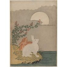 Suzuki Harunobu: Hares and Autumn Full Moon - Museum of Fine Arts