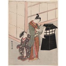 Suzuki Harunobu: Reading a Letter by a Street Lantern - Museum of Fine Arts