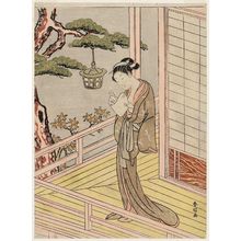 Suzuki Harunobu: Young Woman Reading a Letter by Lantern Light - Museum of Fine Arts