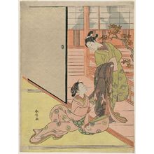 鈴木春信: Parody of the Armor-pulling Scene (Kusazuribiki) from the Tale of the Soga Brothers - ボストン美術館