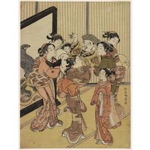Suzuki Harunobu: Women Tossing Daikoku in the Air at New Year - Museum of Fine Arts