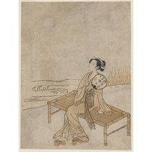 Suzuki Harunobu: Young Woman Viewing the Full Moon on a Summer Evening - Museum of Fine Arts