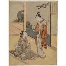 Suzuki Harunobu: Young Woman Concealing a Letter from a Young Man - Museum of Fine Arts