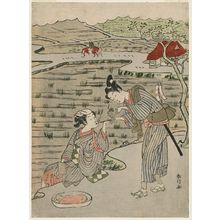 Suzuki Harunobu: A Traveller in the Country Getting a Light for His Pipe - Museum of Fine Arts