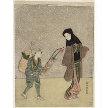 Suzuki Harunobu: Woman and Child with New Year Decorations - Museum of Fine Arts