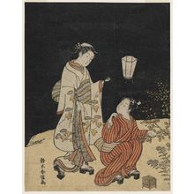 鈴木春信: Young Man and Woman Hunting for Insects at Night - ボストン美術館