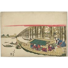 Katsukawa Shunko: Pleasure Boat under Ryôgoku Bridge - Museum of Fine Arts