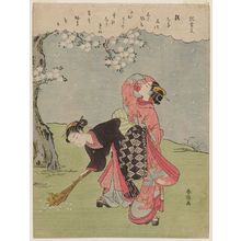 Suzuki Harunobu: Poem by Ki no Tsurayuki, from an untitled series of Thirty-six Poetic Immortals (Sanjûrokkasen) - Museum of Fine Arts