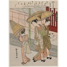 Suzuki Harunobu: Rains of the Fifth Month (Samidare), from the series Popular Customs and the Poetic Immortals in the Four Seasons (Fûzoku shiki kasen) - Museum of Fine Arts