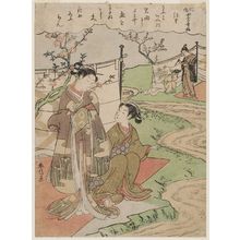 鈴木春信: The Third Month (Yayoi), from the series Popular Customs and the Poetic Immortals in the Four Seasons (Fûzoku shiki kasen) - ボストン美術館