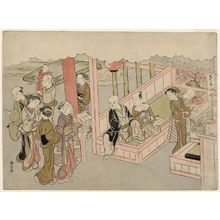 鈴木春信: Introductory Meeting (Miai), sheet 1 of the series Marriage in Brocade Prints, the Carriage of the Virtuous Woman (Konrei nishiki misao-guruma), known as the Marriage series - ボストン美術館