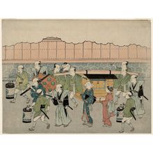Suzuki Harunobu: The Bride Riding in the Palanquin (Koshi-iri), sheet 3 of the series Marriage in Brocade Prints, the Carriage of the Virtuous Woman (Konrei nishiki misao-guruma), known as the Marriage series - Museum of Fine Arts