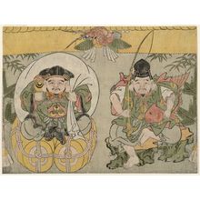 Unknown, 無款 (Artist Unknown, Japanese)による浮世絵「Ebisu and Daikoku」