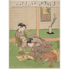 Suzuki Harunobu: Woman Painting Bamboo - Museum of Fine Arts