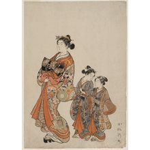 Komatsuken: Courtesan Parading with Two Kamuro - ボストン美術館