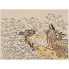 Unknown: Court Lady Standing in a Boat - Museum of Fine Arts