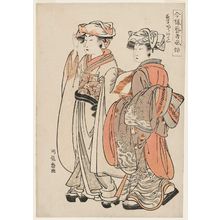 Isoda Koryusai: Returning Home Late at Night (Yahan kaeri no tei), from the series Customs of Modern Geisha (Imayô geisha fûzoku) - Museum of Fine Arts