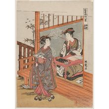 磯田湖龍齋: Descending Geese of the Haikai Poet (Haisha rakugan), from the series Eight Views of Customs in the Floating World (Ukiyo fûzoku hakkei) - ボストン美術館