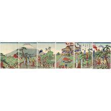 歌川貞秀: Lord Minamoto Yoritomo's Hunt at Mount Fuji (Minamoto Yoritomo kô Fuji no okari no zu) - ボストン美術館